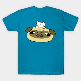 Pug and White Cat T-Shirt